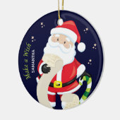mit Santa einen Wunsch erfüllen Keramik Ornament (Links)