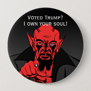 "Mit Satan stimmt Trump ab? Button