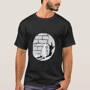 Mit Schatten spielend, künstlerisches Katzen-Silho T-Shirt