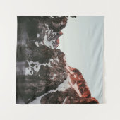 MIT SCHNEE BEDECKTER BERG AUF WASSERKÖRPER WANDTEPPICH (Vorderseite (Horizontal))