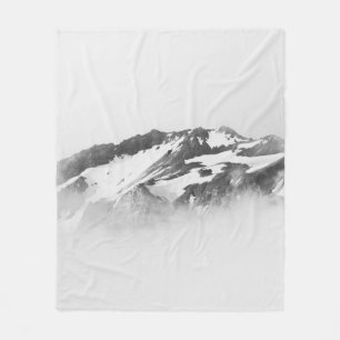 MIT SCHNEE BEDECKTER BERG FLEECEDECKE