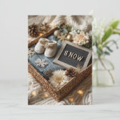 Mit Schnee bestreut | Schneeflocke Streusel Einladung (Stehend Vorderseite)