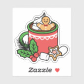 Mit Schneefall-Kakaoanrufen wärmen - Winter Drink Aufkleber (Blatt)