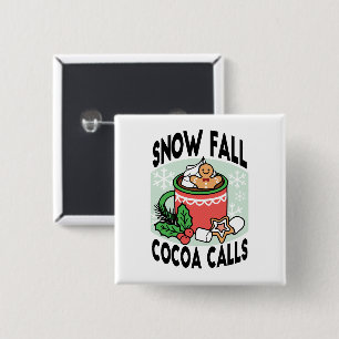 Mit Schneefall-Kakaoanrufen wärmen - Winter Drink Button