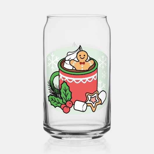 Mit Schneefall-Kakaoanrufen wärmen - Winter Drink Dosenglas (Rückseite)