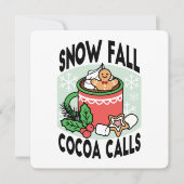 Mit Schneefall-Kakaoanrufen wärmen - Winter Drink Einladung (Vorderseite)