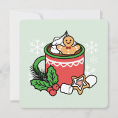 Mit Schneefall-Kakaoanrufen wärmen - Winter Drink Einladung (Vorderseite)