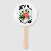 Mit Schneefall-Kakaoanrufen wärmen - Winter Drink Fächer (Rückseite)