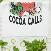 Mit Schneefall-Kakaoanrufen wärmen - Winter Drink Geschirrtuch (Gefaltet)