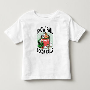 Mit Schneefall-Kakaoanrufen wärmen - Winter Drink Kleinkind T-shirt