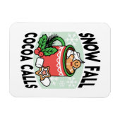 Mit Schneefall-Kakaoanrufen wärmen - Winter Drink Magnet (Horizontal)