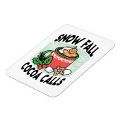 Mit Schneefall-Kakaoanrufen wärmen - Winter Drink Magnet (Linke Seite)