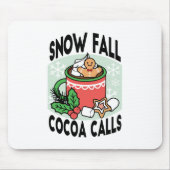 Mit Schneefall-Kakaoanrufen wärmen - Winter Drink Mousepad (Vorne)