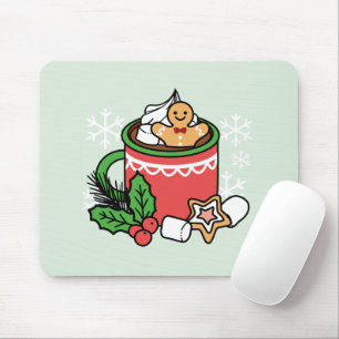Mit Schneefall-Kakaoanrufen wärmen - Winter Drink Mousepad