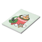 Mit Schneefall-Kakaoanrufen wärmen - Winter Drink Notizblock (Rotiert)