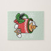 Mit Schneefall-Kakaoanrufen wärmen - Winter Drink Puzzle (Horizontal)