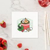 Mit Schneefall-Kakaoanrufen wärmen - Winter Drink Serviette (Beispiel)