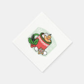 Mit Schneefall-Kakaoanrufen wärmen - Winter Drink Serviette (Ecke)