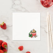 Mit Schneefall-Kakaoanrufen wärmen - Winter Drink Serviette (Beispiel)