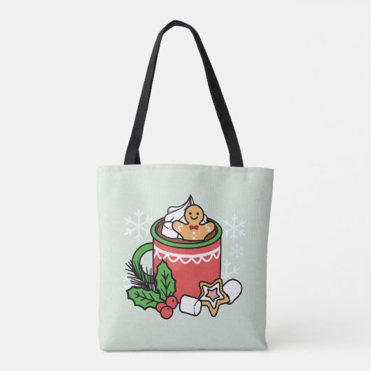 Mit Schneefall-Kakaoanrufen wärmen - Winter Drink Tasche (Rückseite)