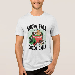 Mit Schneefall-Kakaoanrufen wärmen - Winter Drink Tri-Blend Shirt