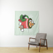 Mit Schneefall-Kakaoanrufen wärmen - Winter Drink Wandteppich (Beispiel (Horizontal))