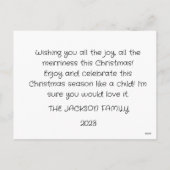 mit Schneeflocken Feiertagspostkarte (Rückseite)