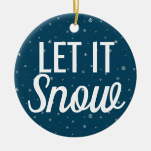 Mit Schneeflocken schneeblau schneeweiß die Modern Keramik Ornament