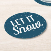 Mit Schneeflocken schneeblau schneeweiß die Modern Runder Pappuntersetzer (Angewinkelt)