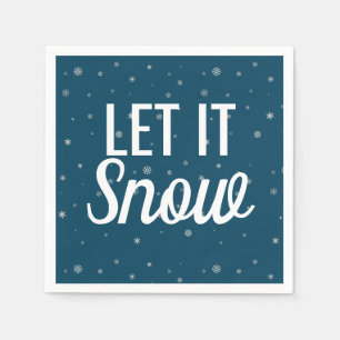 Mit Schneeflocken schneeblau schneeweiß die Modern Serviette