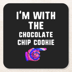 Mit Schokolade Chip Cookie Gefärbte Krawatte Hallo Rechteckiger Pappuntersetzer