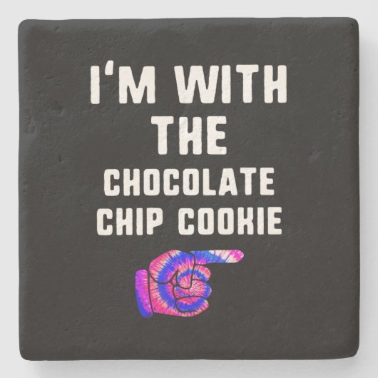 Mit Schokolade Chip Cookie Gefärbte Krawatte Hallo Steinuntersetzer (Vorderseite)