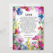 Mit schönem Text auf der Rückseite Meadow Blooms Einladung (Rückseite)