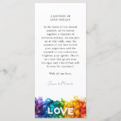 🌈 + mit schönem Text LGBTQ in Liebe gestrichen Menükarte (Rückseite)