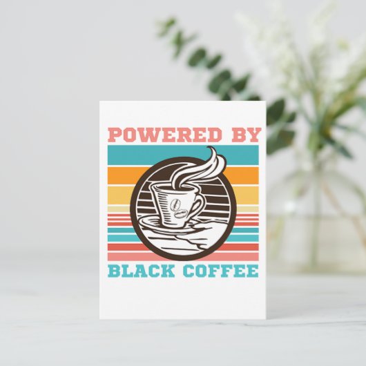 MIT SCHWARZKAFFEE GESTÜTZT - KAFFELOVER POSTKARTE (Stehend Vorderseite)