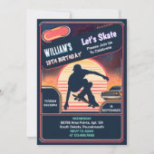 Mit Scooter Jump Zone Skateboarding 13. Geburtstag Einladung (Vorderseite)