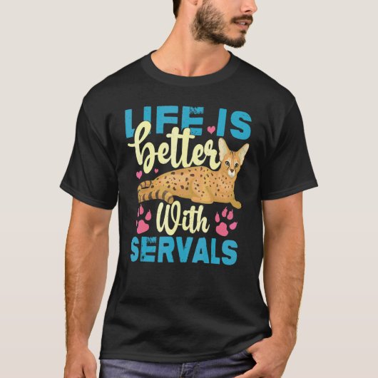 Mit Servals Servalkatze T-Shirt (Vorderseite)