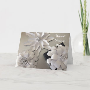 Mit Silber bestäubte Weihnachtsblumen Feiertagskarte