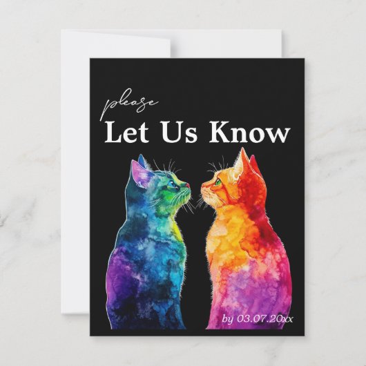 Mit Song Anfrage genau Ihre Hochzeit RSVP Karte (Vorderseite)