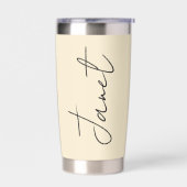 Mit Sonnenblumen und Schmetterling personalisiert Thermobecher (Links)