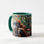 Mit Sonnenbrille gestreifter Orang-Utan. Tasse (Vorderseite Links)