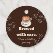 Mit Sorgfalt Gebrüht Coffee Latte Geschenkanhänger (Rückseite)