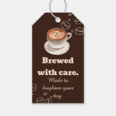 Mit Sorgfalt Gebrüht Coffee Latte Geschenkanhänger (Vorderseite)