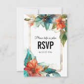 Mit Speisekarte Hibiskus Serenade Paradies RSVP Karte (Vorderseite)