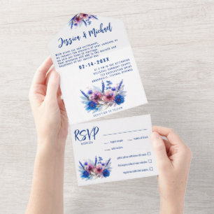 💍 mit Speisekarte Pastel Whispers Wiesen All In One Einladung