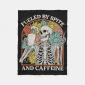 Mit Spit- und Koffein-Skelett-Halloween-Co Fleecedecke (Vorderseite)