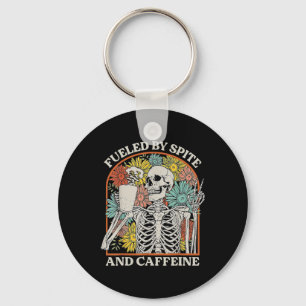 Mit Spit- und Koffein-Skelett-Halloween-Co Schlüsselanhänger