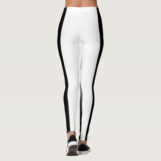 Mit stilisiertem Schwanschwarzweiss-bild Leggings (Rückseite)