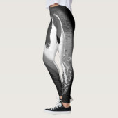 Mit stilisiertem Schwanschwarzweiss-bild Leggings (Links)