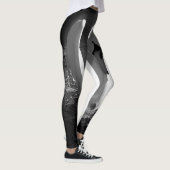 Mit stilisiertem Schwanschwarzweiss-bild Leggings (Rechts)